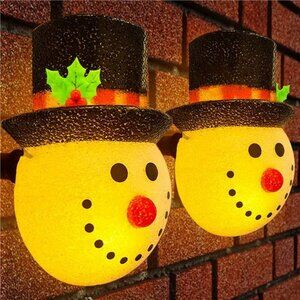 2 Pack Snowman Porch Light Covers Christmas Decorations with Elastic Band